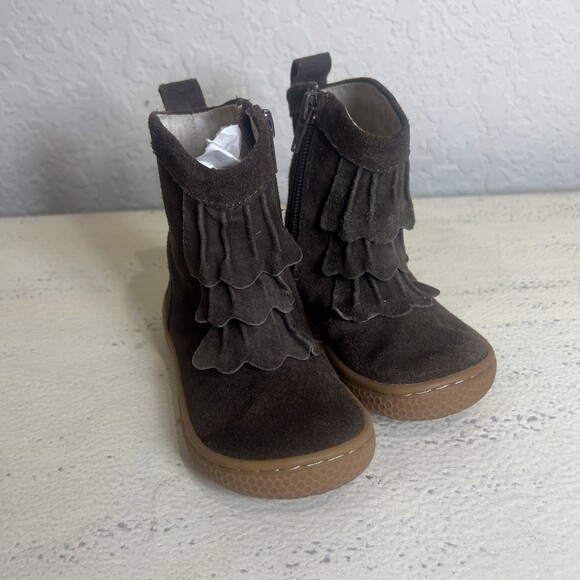 Livie & Luca Other - Livie & Luca Pepper Mocha Classic Boots Suede Leather Layered Booties Size 6